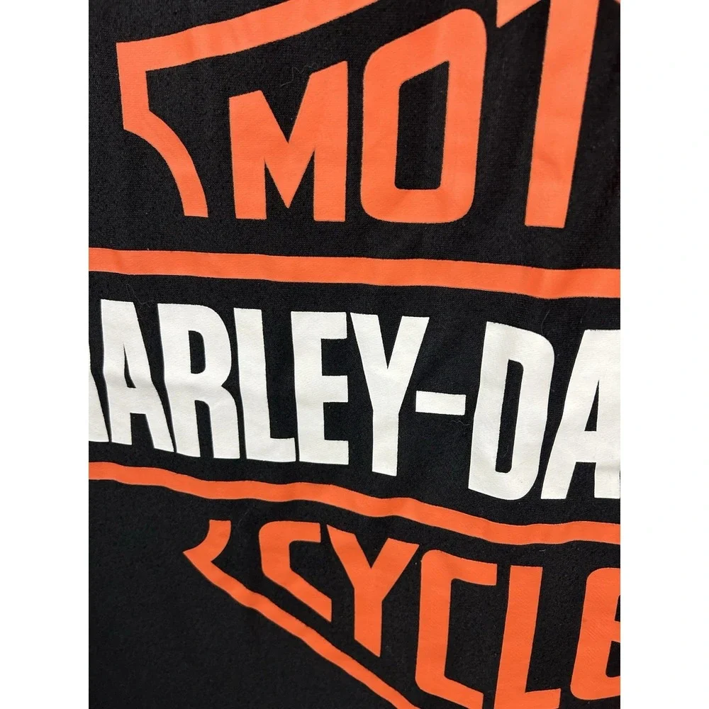 Harley‎ Davidson Bar & Shield Fleece Throw Blanket | Black & Orange Biker Core